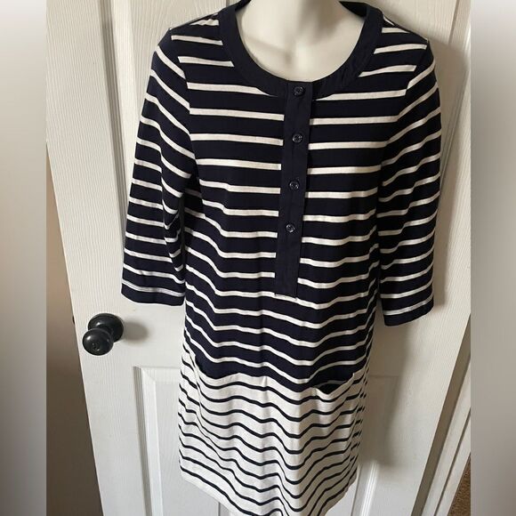 Women’s blue & white striped dress by Joe Fresh - Picture 1 of 4